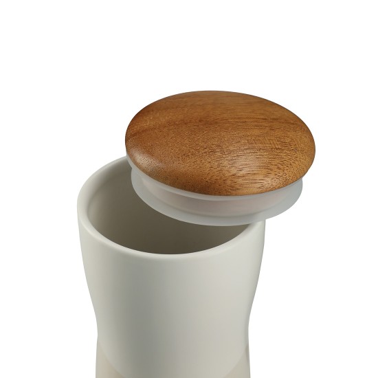 Bouteille double paroi en céramique avec couvercle en bois 10 oz (300 ml)
