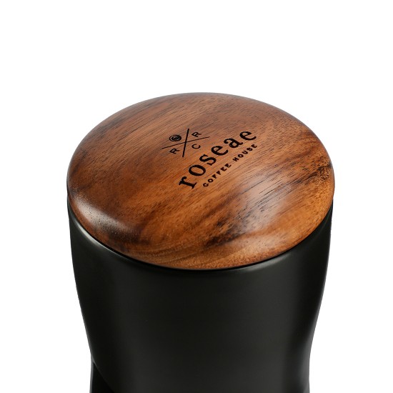 Bouteille double paroi en céramique avec couvercle en bois 10 oz (300 ml)