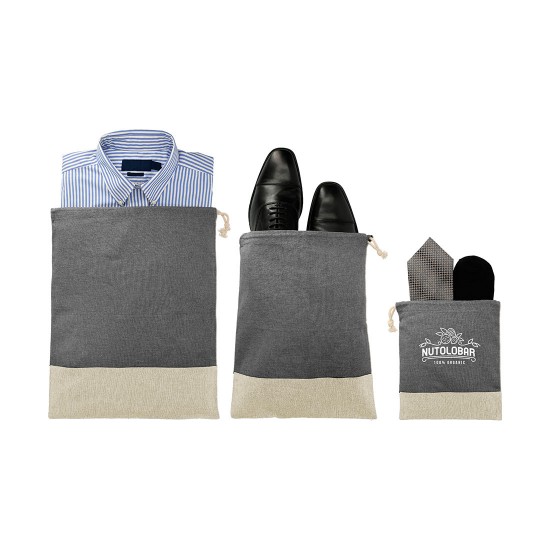 Ensemble de pochettes de voyage en coton recyclé