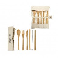 Ustensiles GREEN BAY en Bambou avec pochette