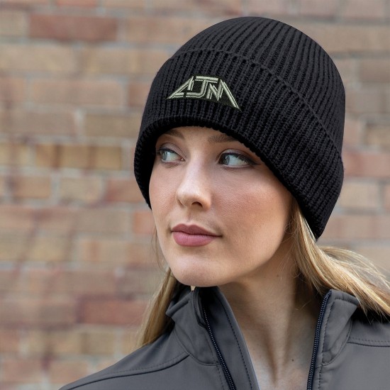 Tuque à rebord en tricot côtelé