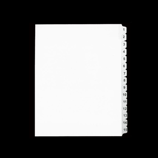 Ensemble intercallaires chiffres 1 à 15